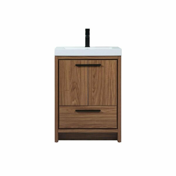 Elegant Decor 34 x 19 x 24 in. Single Bathroom Vanity, Walnut Brown VF46024WB